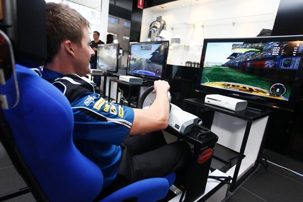 Mark Winterbottom tests his skills on Forza Motorsport 3 on Xbox 360